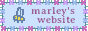 A pixel art-decorated button bordered by flowers with a bee and text that reads 'Marley's website'.
